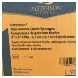 MSRP $185 = 1 Case (5000 each) NEW Patterson Dental 089-6167 2" x 2" 4-Ply Non-Woven Rayon Polyester Formed Gauze Sponges - Absorbs 12 times their own weight
