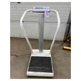 MediChoice BeFour Healthcare Digital Weighing Scale – Features Digital Display, Handrails, and Tilt & Roll Mobility – Designed for Accurate Weight Measurements –Good Working Condition With C