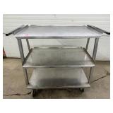 Industrial 3-Shelf Stainless Steel Utility Cart – Heavy-duty, rust-resistant design – Perfect for storage and transportation in industrial, kitchen, or medical environments – Easy to maneuver wi