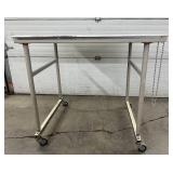 MSRP $3000 Phelan Straddle Mobile Surgical Instrument Table – Adjustable height with chain for custom positioning – Sturdy, durable design – Easy to move with smooth-rolling casters – Good Con