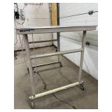 MSRP $3000 Phelan Straddle Mobile Surgical Instrument Table – Adjustable height with chain for custom positioning – Sturdy, durable design – Easy to move with smooth-rolling casters – Good Con