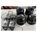 WOW High-End Surveillance Lot – 4 Sony SNC-EP520 Network Cameras & 4  Raytec VAR-i2-1-CON1 Long Range IR Illuminator – Great For Night Vision Security Setup – Removed From A Working Environm