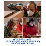 MSRP $450 = 1 Case (360 each) NEW Drager 3951330 X-Plore 1750 N95 Particulate Respirator Face Masks - The Mask That Gives You Room To Breathe -Thanks to the efficient CoolSAFE material!