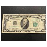1950 C Green Seal $10 Dollar Federal Reserve Note