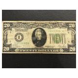 1928 B Green Seal $20 Dollar Federal Reserve Note