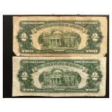 1928 G Red Seal $2 Dollar Notes