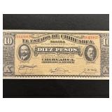 1914 Diez (10) Pesos Banknote