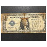 1928 A Blue Seal $1 Dollar "Funnyback" Silver Certificate