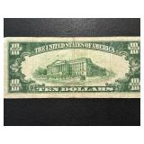 1934 A Green Seal $10 Dollar Federal Reserve Note