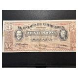 1915 Viente (20) Pesos Banknote