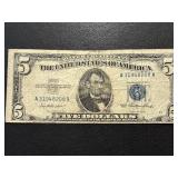 1953 Blue Seal $5 Dollar Silver Certificate