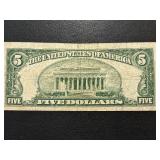 1953 Blue Seal $5 Dollar Silver Certificate