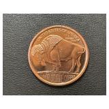 1 Ounce .999 Fine Copper Round Buffalo