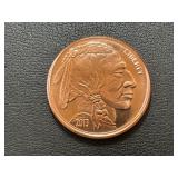 1 Ounce .999 Fine Copper Round Buffalo