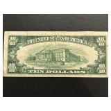 1950 A Green Seal $10 Dollar Federal Reserve Note