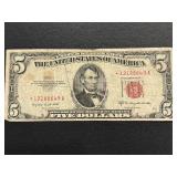 1953 B Red Seal $5 Dollar Star Note