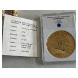 Gold Layered Medallion and Gold Flake Tubes