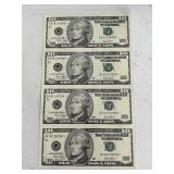 Uncut Sheet of 2003 $10 Dollar Star Notes