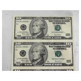 Uncut Sheet of 2003 $10 Dollar Star Notes