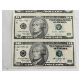 Uncut Sheet of 2003 $10 Dollar Star Notes