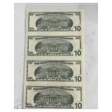 Uncut Sheet of 2003 $10 Dollar Star Notes