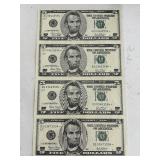 Uncut Sheet of 2003 $5 Dollar Star Notes