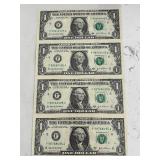 2003 A Uncut Sheet of $1 Dollar Bills