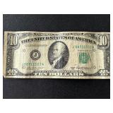 1950 B Green Seal $10 Federal Reserve Note