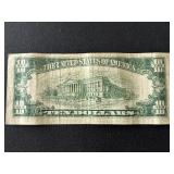 1950 B Green Seal $10 Federal Reserve Note