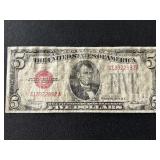 1928 C Red Seal $5 Dollar Note