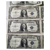 10 Blue Seal $1 Dollar Silver Certificates