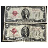 1928 Red Seal $2 Dollar Notes
