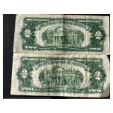 1928 Red Seal $2 Dollar Notes