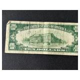 1934 A Green Seal $10 Dollar Federal Reserve Note