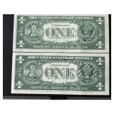 1963 Green Seal $1 Dollar Federal Reserve Notes Uncirculated
