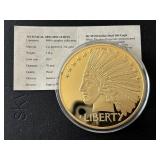 Gold Layered Medallion and Gold Flake Tube