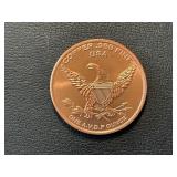 1 Ounce .999 Fine Copper Round Giganotosaurus