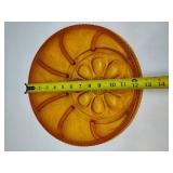 Indiana Glass Hobnail Amber Deviled Egg Plate & Relish Tray