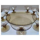 Smoke Colored Dessert Cups & Round Serving Platter