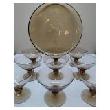 Smoke Colored Dessert Cups & Round Serving Platter