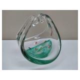 Murano Hand Blown Art Glass Basket