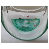 Murano Hand Blown Art Glass Basket