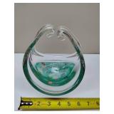 Murano Hand Blown Art Glass Basket