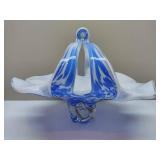 Royal Gallery Hand Blown Art Basket Bowl