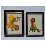 Vintage Floral Crewel Needle Art