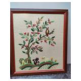 Vintage Floral Crewel Nature Themed Needle Art