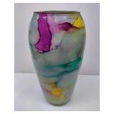 Watercolor Swirl Glass Vase