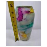 Watercolor Swirl Glass Vase