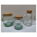 Cork Lidded Glass Containers