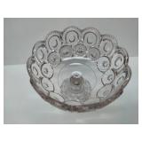 L.E. Smith Moon & Stars Clear Glass Compote Dish